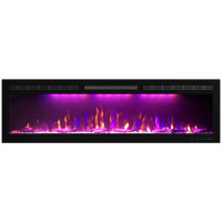 Линейный электроочаг Crystal 60 RF с разноцветным пламенем