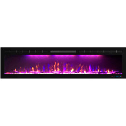 Линейный электроочаг Crystal 72 RF с разноцветным пламенем