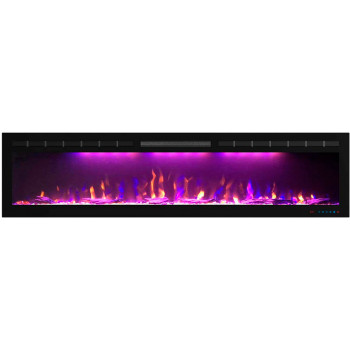 Линейный электроочаг Crystal 72 RF с разноцветным пламенем