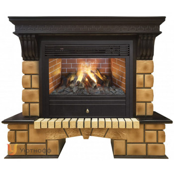 Каминокомплект Стоун Брик 26 3D (портал RealFlame Stone Brick AO + очаг 3D Novara 26)