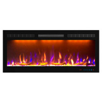 Линейный электроочаг Crystal 40 RF с разноцветным пламенем