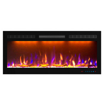Линейный электроочаг Crystal 40 RF с разноцветным пламенем