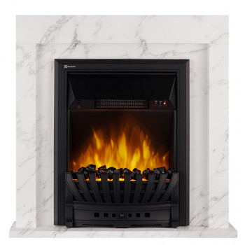 Электрокамин Симпл СТД белый мрамор с очагом Electrolux Classic EFP/P-1020LS